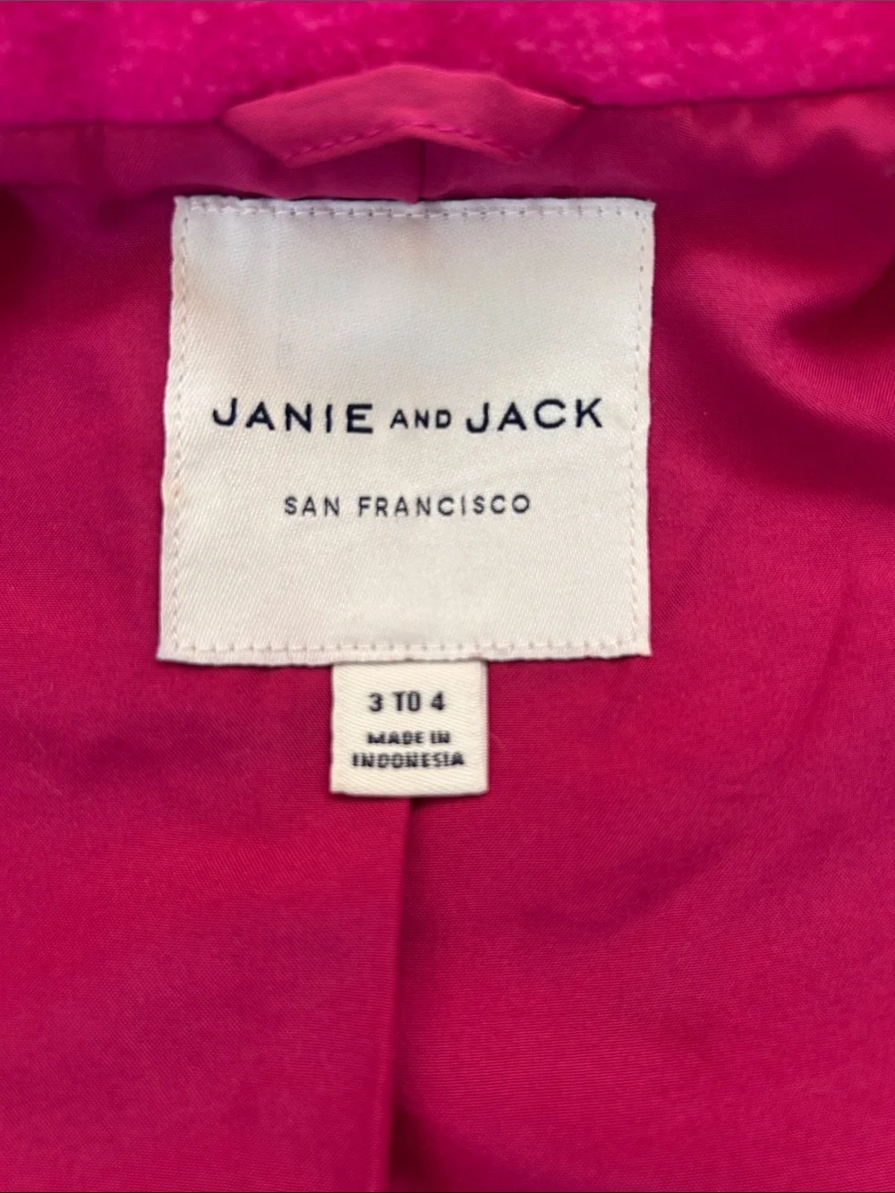 Janie and Jack Girls' Hot Pink Bell-Sleeve Wool Pea Coat